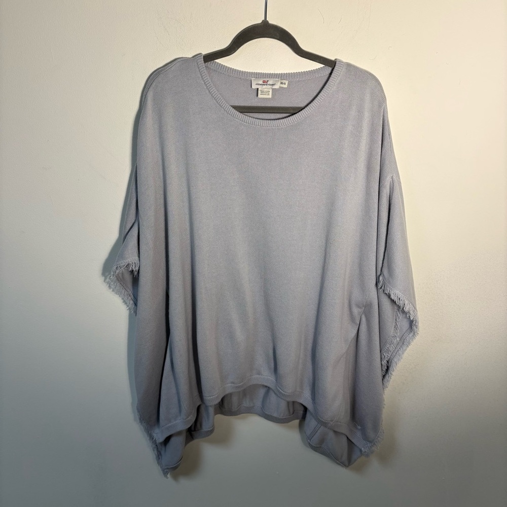 Vineyard Vines Women’s Gray Oversized Poncho Sweater Cotton Blend Small